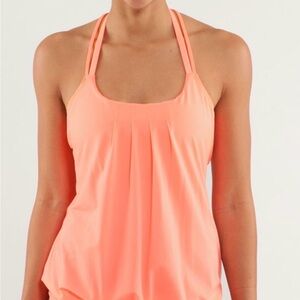 Lululemon Athletica Pop Orange Flow and Go  Tank
